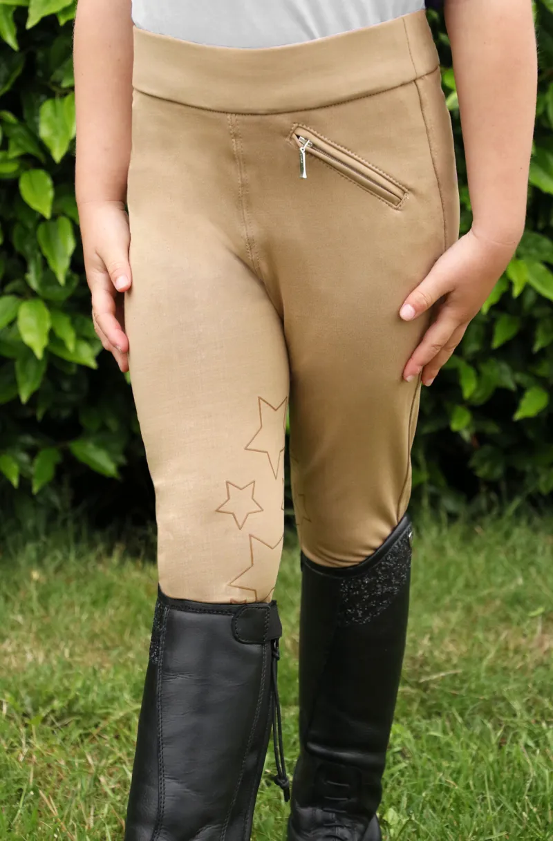 Hy Equestrian Stella Children's Riding Tights - Beige